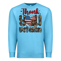 Ocean Blue thank you veteran Premium Sweatshirt - MaliasSmallBusiness