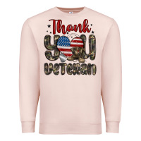 Pale Pink thank you veteran Premium Sweatshirt - MaliasSmallBusiness