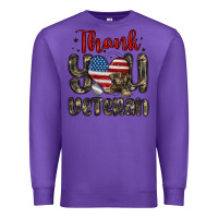 Purple thank you veteran Premium Sweatshirt - MaliasSmallBusiness
