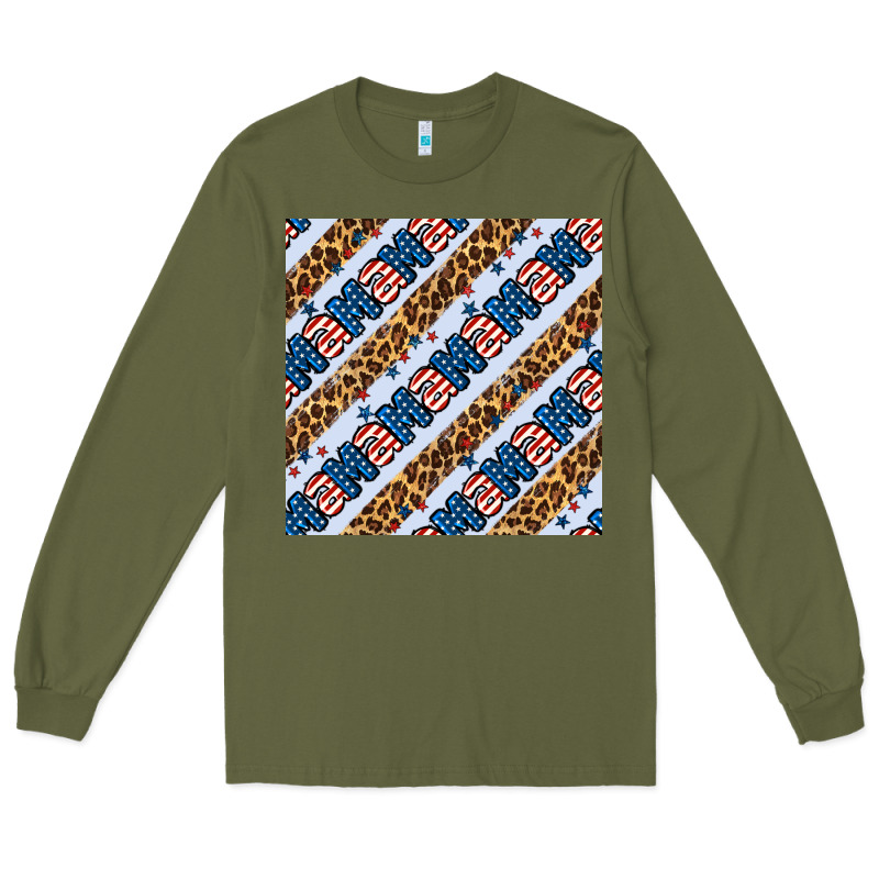 American Mama Leopard Seamless Pattern Long Sleeve Tee by BundleAndBundleShop | Teevron