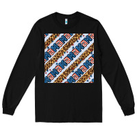 Black american mama leopard seamless pattern Long Sleeve Tee - BundleAndBundleShop