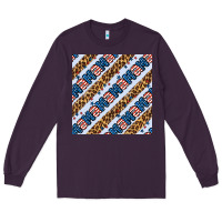 Plum american mama leopard seamless pattern Long Sleeve Tee - BundleAndBundleShop