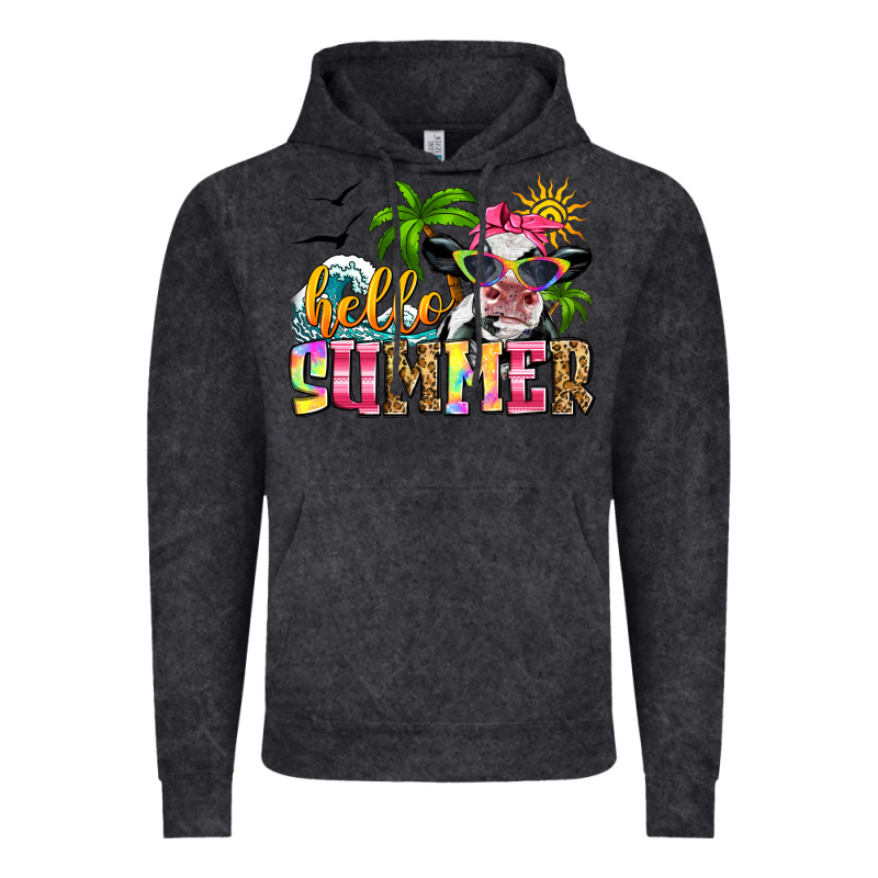 Hello Summer Cow Vintage Hoodie by Zillion Design Studio | Teevron