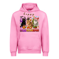Fuchsia Pink happy hallothanksmas cats Urban Hoodie - texasbilliewilder