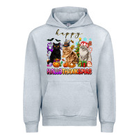 Heather Grey happy hallothanksmas cats Urban Hoodie - texasbilliewilder