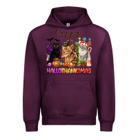 Mauve Wine happy hallothanksmas cats Urban Hoodie - texasbilliewilder