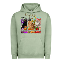 Pigment Oil Green happy hallothanksmas cats Urban Hoodie - texasbilliewilder