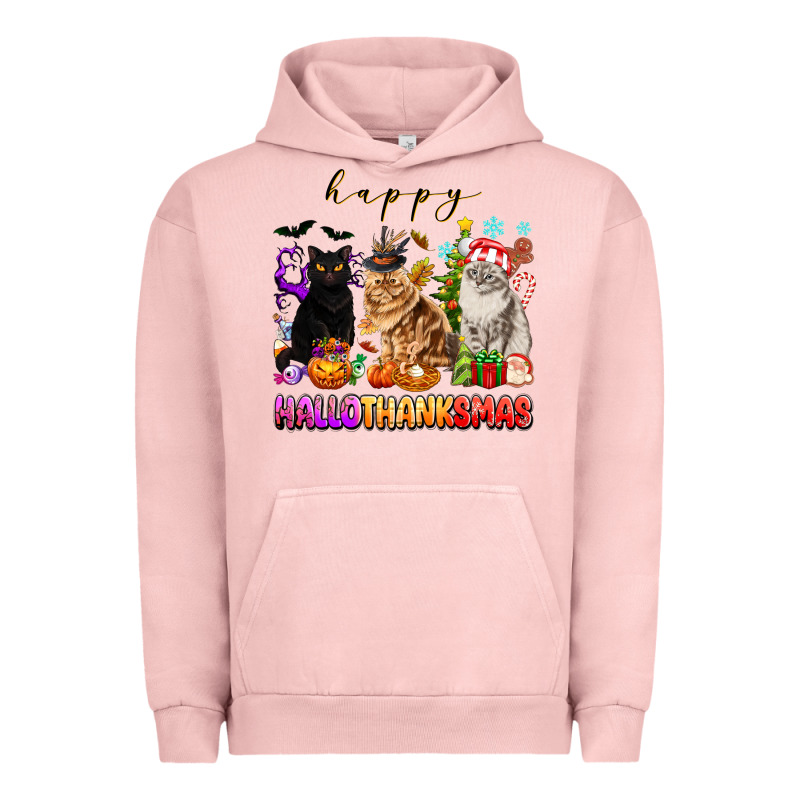 Happy Hallothanksmas Cats Urban Hoodie by texasbilliewilder | Teevron