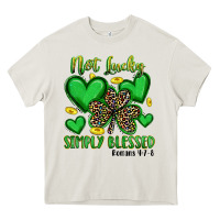 Cream not lucky simply blessed Heavy Core Tee - Artiststas