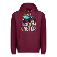 Burgundy monster truck happy easter Premium Hoodie - Artiststas