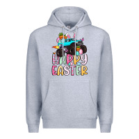 Heather Grey monster truck happy easter Premium Hoodie - Artiststas