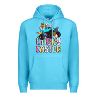 Ocean Blue monster truck happy easter Premium Hoodie - Artiststas
