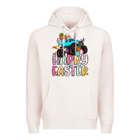 Pale Pink monster truck happy easter Premium Hoodie - Artiststas