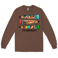 Chestnut #teacherlife pencils Long Sleeve Tee - JahusDesignShop