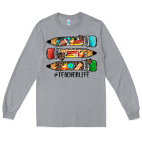 Heather Grey #teacherlife pencils Long Sleeve Tee - JahusDesignShop