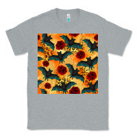 Heather Grey halloween bat and roses seamless pattern Classic Tee - BundleAndBundleShop