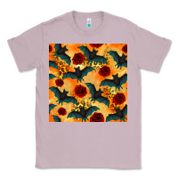 Lilac halloween bat and roses seamless pattern Classic Tee - BundleAndBundleShop