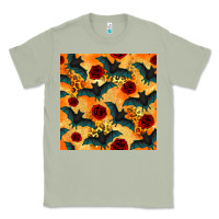 Halloween Bat And Roses Seamless Pattern Classic Tee | Teevron