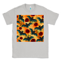 Moon Dust halloween bat and roses seamless pattern Classic Tee - BundleAndBundleShop