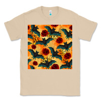 Mushroom halloween bat and roses seamless pattern Classic Tee - BundleAndBundleShop