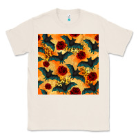 Natural halloween bat and roses seamless pattern Classic Tee - BundleAndBundleShop
