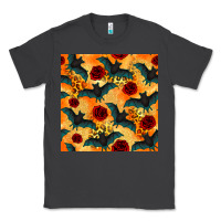 Smoke halloween bat and roses seamless pattern Classic Tee - BundleAndBundleShop