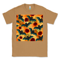 Toasted Coconut halloween bat and roses seamless pattern Classic Tee - BundleAndBundleShop