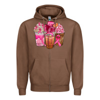 Chestnut breast cancer coffee cups Zipper Hoodie - NancyCooperArtShop