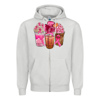 Dove Grey breast cancer coffee cups Zipper Hoodie - NancyCooperArtShop