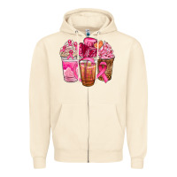 Sandshell breast cancer coffee cups Zipper Hoodie - NancyCooperArtShop