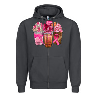 Smoke breast cancer coffee cups Zipper Hoodie - NancyCooperArtShop