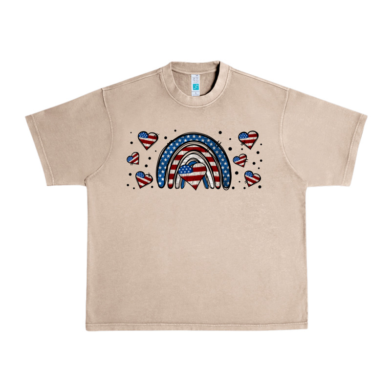 American Flag Rainbow 16oz Libbey Cup Urban Heavy Tee by HRA Design Shop | Teevron