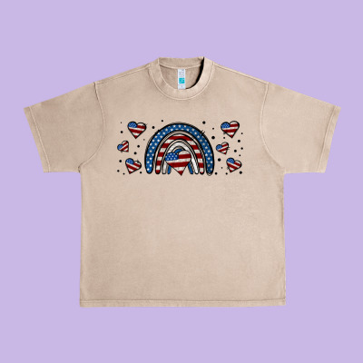 American Flag Rainbow 16oz Libbey Cup Urban Heavy Tee Designed By Hra Design Shop