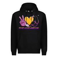 Black peace love nursing Premium Hoodie - AdoDesignShop