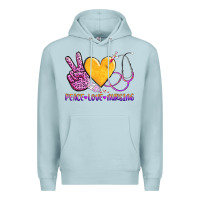Blue Mist peace love nursing Premium Hoodie - AdoDesignShop