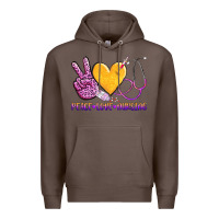 Coffee peace love nursing Premium Hoodie - AdoDesignShop