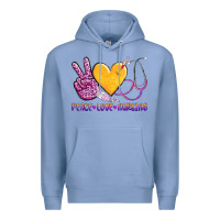 Colony Blue peace love nursing Premium Hoodie - AdoDesignShop