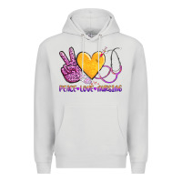 Dove Grey peace love nursing Premium Hoodie - AdoDesignShop