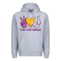 Heather Grey peace love nursing Premium Hoodie - AdoDesignShop