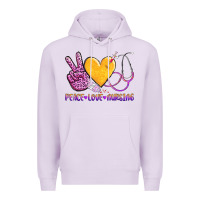Lilac peace love nursing Premium Hoodie - AdoDesignShop