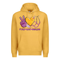 Mustard peace love nursing Premium Hoodie - AdoDesignShop