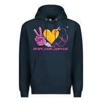 Navy peace love nursing Premium Hoodie - AdoDesignShop