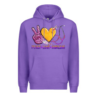 Purple peace love nursing Premium Hoodie - AdoDesignShop