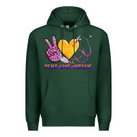 Sports Green peace love nursing Premium Hoodie - AdoDesignShop