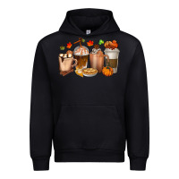 Black Pumpkin Spice Coffee Cups Urban Hoodie - texasbilliewilder