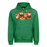 Emerald Pumpkin Spice Coffee Cups Urban Hoodie - texasbilliewilder