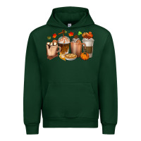 Forest Green Pumpkin Spice Coffee Cups Urban Hoodie - texasbilliewilder
