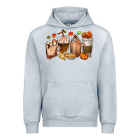 Heather Grey Pumpkin Spice Coffee Cups Urban Hoodie - texasbilliewilder