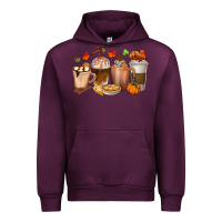 Mauve Wine Pumpkin Spice Coffee Cups Urban Hoodie - texasbilliewilder