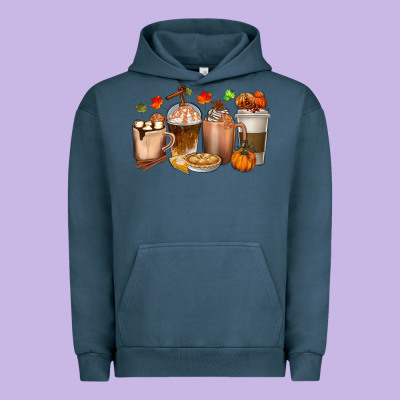 Pumpkin Spice Coffee Cups Urban Hoodie Designed By Texasbilliewilder